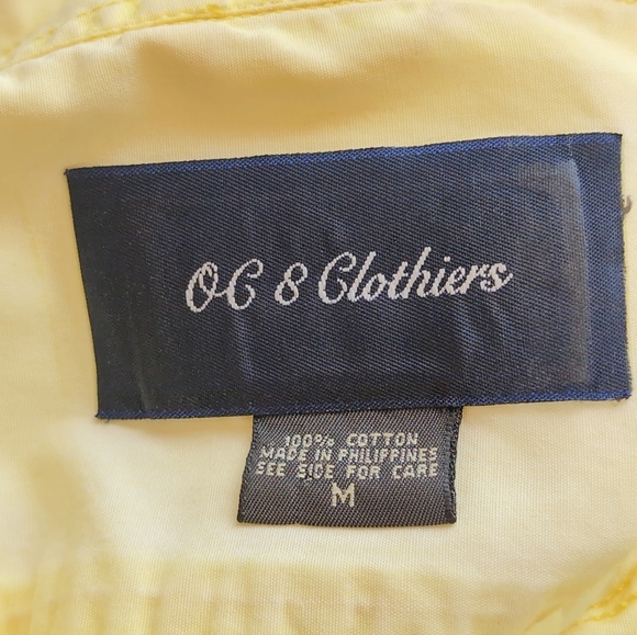 O C S Clothiers Sz M Yellow Distressed Cotton Men's Shirt - Picture 6 of 6